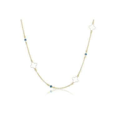 Imagem de Colar Folheado Em Ouro 18K Com Olhos Gregos