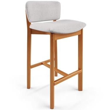 Imagem de Banqueta Alta Para Cozinha Sala De Jantar Bar Dara L02 Linho Cinza - L