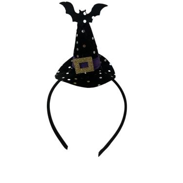 Imagem de Arco Chapéu Bruxinha Infantil Halloween Preto Roxo - Festive
