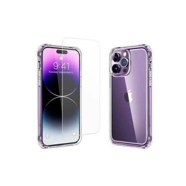 Imagem de Kit de capa para iPhone 14 Pro Max + tela de vidro cerâmico - Lightbek