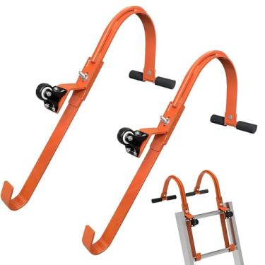 Imagem de Estabilizador de escada gancho de escada de telhado com roda gancho de escada de telhado de aço para parede antiderrapante extensão de gancho de telhado