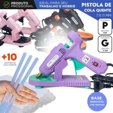 Imagem de Pistola de Cola Quente Profissional Com 10 Bastões de Cola Quente 7 e 
