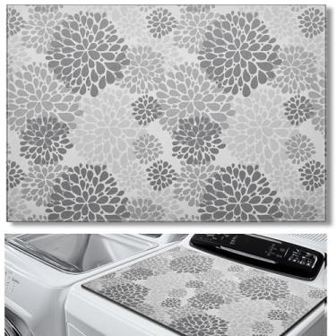 Imagem de Teenyyou 1 peça de capa de secadora de 66 cm x 45 cm para a parte superior, tapete protetor de lavadora e secadora, capa de máquina antiderrapante à prova d'água à prova de poeira, almofada de secagem