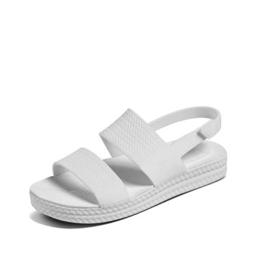 Imagem de REEF Sandália plataforma feminina Water Vista, adequada à água, tira de velcro ajustável, Branco, 37