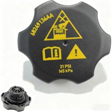 Imagem de JkorkM Tampa de refrigeração do radiador 68442532AA, substituição da tampa do reservatório de refrigerante 68249136AA para Jeep Cherokee 2014-2021 Jeep Renegade 2016-2021 Dodge Durango 2014-2021, OEM