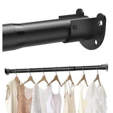 Imagem de Haste de armário ajustável, hastes de armário resistentes contínuas de 40,6 a 260 cm para pendurar roupas, haste de pendurar para armário de 3,5 cm de diâmetro para guarda-roupas, lavanderia RV