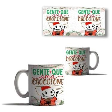 Imagem de Caneca Porcelana Natal Flork Papai Noel Panetone Chocotone - Enjoy Sho