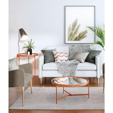 Imagem de Mesa De Centro Ambiente Aqua Grande Com Espelho Cobre - Imcal