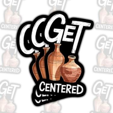 Imagem de 3 peças de adesivos de cerâmica centralizados, decalques de vinil engraçados de cerâmica de argila para laptop, caderno, diário, garrafa de água, para-choque de carro, presente para fãs de ioga