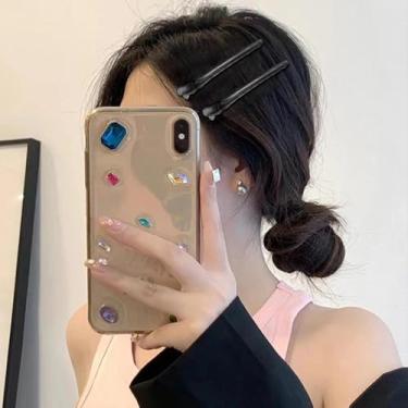 Imagem de 10 clipes de cabeleireiro, corte de cabelo especial, bico de pato com cristal de uma palavra, bico longo