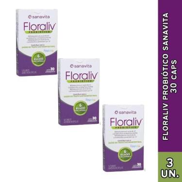 Imagem de Floraliv Probiótico Sanavita Intestinal 30 Cápsulas Vegetais, 3UND