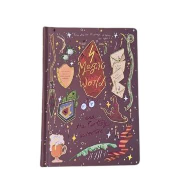 Imagem de Caderno Capa dura brochura Caderno retrô diário agenda criativa vintage europeia Magic World Vermelho Bruxo Magia