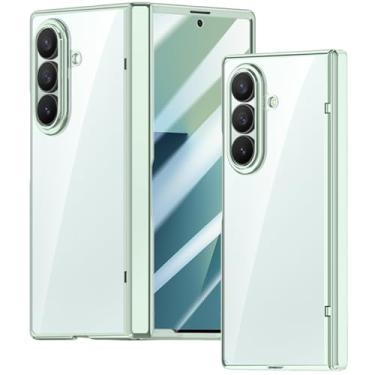 Imagem de YQODSZ Capa fina transparente para Samsung Galaxy Z Fold 7, protetor de tela de vidro embutido, proteção de dobradiça, resistente a arranhões, à prova de choque, anti-amarelo, capa protetora para