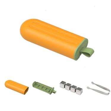 Imagem de HANDRIX Cubo de gelo de aço inoxidável para sorvete, pedras refrescantes de uísque/3 cores reutilizáveis IceCube Bourbon, uísque, gin, bebidas, vinho, bebidas (Melon (amarelo))