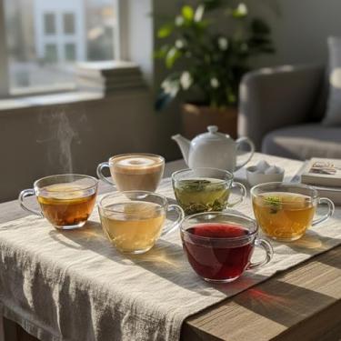 Imagem de Jogo de 6 Xicaras de vidro Transparente Sem Pires Café Chá Lucy 200ml