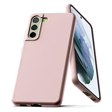 Imagem de Goospery Capa de silicone líquido compatível com Galaxy S21 FE, capa protetora de corpo inteiro à prova de choque com forro de microfibra macia (areia rosa) GS21FE-SLC-PNK