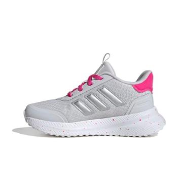Imagem de adidas Tênis de corrida infantil X_PLR, Cinza/prata metálico/rosa choque, 18