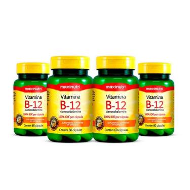 Imagem de Kit 04 Vitamina B12 100% Idr Maxinutri 60 Cápsulas