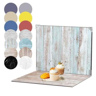 Imagem de PEKRU Pano de fundo para fotografia de produto pequeno, 7 peças, 14 padrões, kit de cenário fotográfico adequado para alimentos, joias, cosméticos e outros itens pequenos. 41 x 29 cm