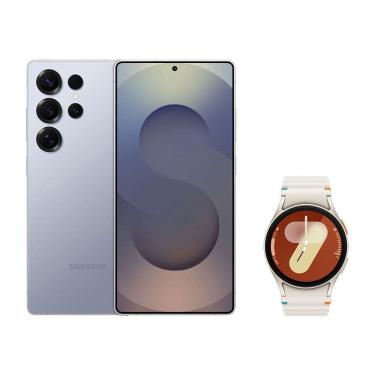 Imagem de  S25 Ultra (256GB) - Titânio Azul + Watch7 BT 40mm - Creme