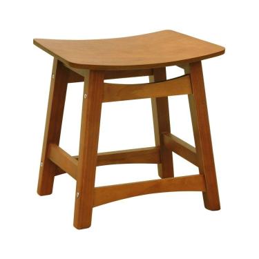 Imagem de Puff Confort Madeira Maciça Assento Anatômico - Amêndoa Madeira