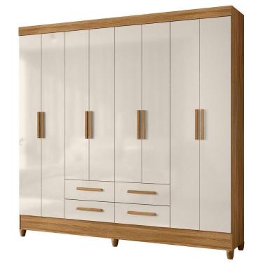 Imagem de Guarda Roupa Casal 8 Portas 204 Cm Florida Freijo Off White Moval