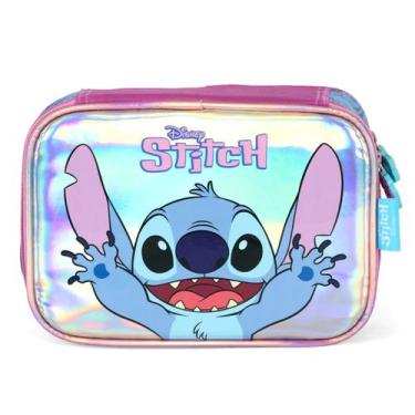 Imagem de Estojo Box Escolar Stitch Disney Original Zíper Juvenil Roxo - Luxcel