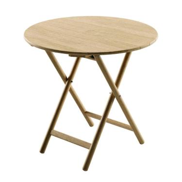 Imagem de Mesa Dobrável Redonda Tramontina Bossa 80x75 cm em Madeira Tauari Natural