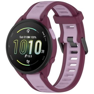 Imagem de Pulseira de silicone compatível com Garmin Forerunner 165, pulseiras de substituição de silicone de 20 mm de largura para smartwatch Garmin Vivoactive 3/Vivoactive 5/Forerunner 55, 245, 645 Music