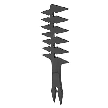 Imagem de ZJchao Pente Largo, Pente de Dentes Largos Masculino Em Massa Penteado Dupla Face (Preto)