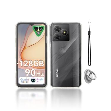 Imagem de KONXISA Capa para celular OSCAL Flat 2 com fivelas e cordões, capa protetora de material TPU premium, capa protetora resistente a arranhões e quedas, transparente