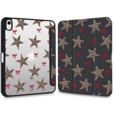 Imagem de VibrantFruitique Y2k Capa impressa para iPad (A16) 11ª geração 2025 11 polegadas/10ª geração 2022 10,9 polegadas Red Bow Star capa híbrida transparente rígida, com suporte para lápis, suporte de três