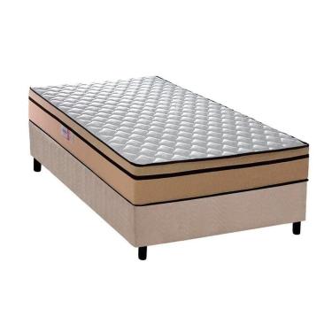 Imagem de Cama Box Solteiro: Colchão Ortopédico Plumatex D45 / Anatômico Selectus + Base Crc Suede Clean (88x188)