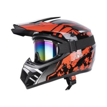 Imagem de Capacete De Motocross Integral Para Off-Road Com 3 Brindes Para Downhi