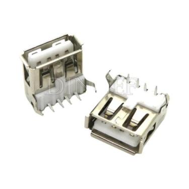 Imagem de 5 peças usb tipo a porta padrão fêmea conectores de solda conector pcb