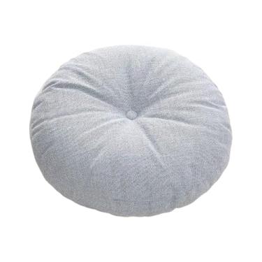 Imagem de IEUDNS Almofada de chão, tapete confortável, estilo japonês, multifuncional, redondo, almofada de chão, assento para cadeira, sofá, escritório, Azul Claro