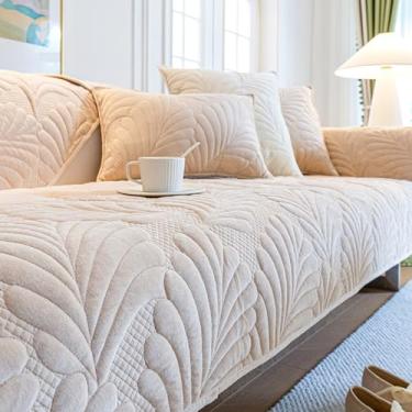 Imagem de Capas de sofá macias para sofá seccional lavável, nova capa de sofá em forma de L, canto/reclinável/capa de sofá de couro para cães, capa para sofá Khaiki 90 * 180