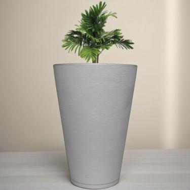 Imagem de Vaso Planta Flor Decorativo Jardim Polietileno Coluna Redonda 59x41 (Cinza)