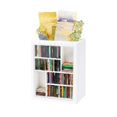 Imagem de VDFZHL Suporte de marcador de livro para amantes de livros, expositor decorativo com 100 minilivros, pequena estante de ansiedade, presentes de livros e itens de livros para recantos de leitura