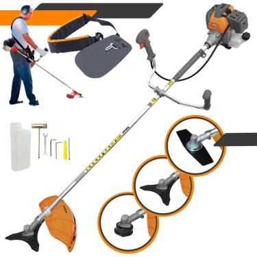 Imagem de Roçadeira RL430-P Tekna À Gasolina 2 Tempos 43cc 1,7HP Alta Rotação Cortador de Grama Completo Com Carretel Nylon + Faca 2 Pontas + Faca 3 Pontas