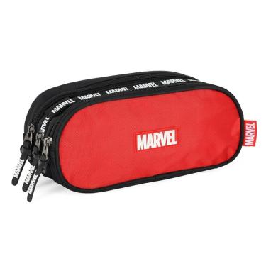 Imagem de Estojo Triplo Escolar Marvel 3 Compartimento Vermelho Luxcel