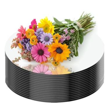Imagem de Pacote com 16 espelhos redondos de acrílico para centros de mesa, espelhos redondos, bandejas para centros de mesa, decorações de centro de mesa de festa de Natal, chá de bebê de casamento, 2 mm de