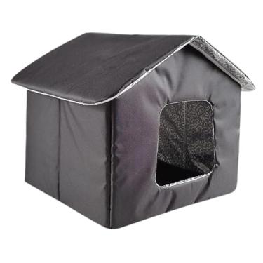 Imagem de Fenteer Casinha para Gatos de Exterior, Tenda/Caverna para Animais de Estimação, Cama para Animais de Estimação, Suprimentos para Interior, Canil Autoaquecido, S