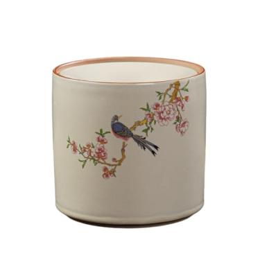 Imagem de Cinzeiro Cinzeiro redondo de cerâmica com padrão, à prova poeira, para borra chá, adequado para uso doméstico e no escritório(Pequeno)