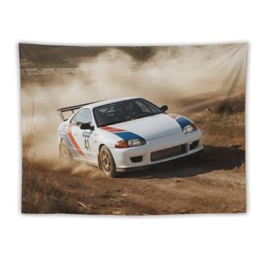 Imagem de HouLaiZhe JDM Tapeçaria de carro rally drift corrida esportes pendurar na parede quarto decoração de casa tapeçarias estética piquenique decoração de parede arte de parede para dormitório sala de