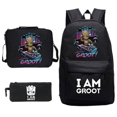 Imagem de Conjunto de mochilas escolares I am Groot Galaxy Baby Groot 3 unidades