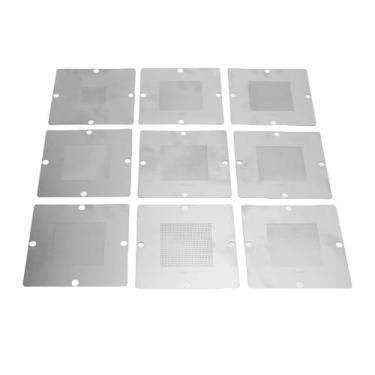 Imagem de Jiawu Conjunto de Estênceis de Reballing BGA Modelos Duráveis ​​de Aço Inoxidável para Ferramentas de Reparo de CPU de Laptop Universal 9 Especificações para Computadores Desktop, Pontes Norte e,