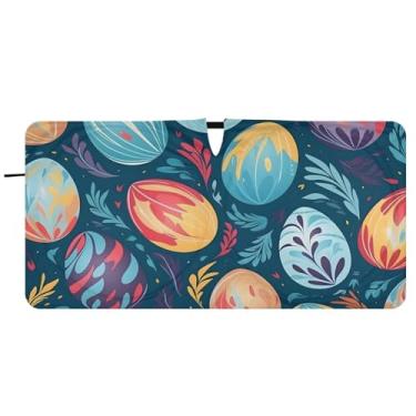 Imagem de CEBUGI Para-brisa de carro dobrável sombra de sol ovos de páscoa persianas de janela de carro guarda-chuva para-brisa frontal para-sol para acessórios de carro legal bloqueador solar refletivo de