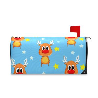 Imagem de Burbuja Capa magnética para caixa de correio, capa de caixa de correio decorativa de rena para decoração de jardim e quintal, tamanho grande 52,8 x 64,5 cm