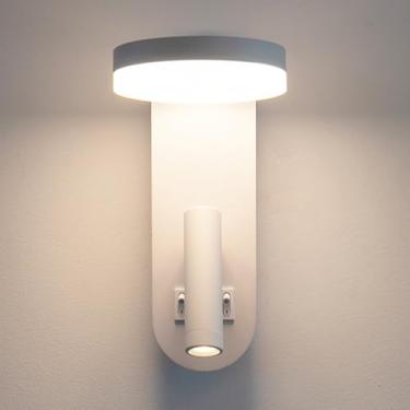 Imagem de Aplique de parede ajustável para cabeceira de cama, luminária de parede giratória de 350°+° para quarto, luminária de parede para sala de estar, luz de leitura.